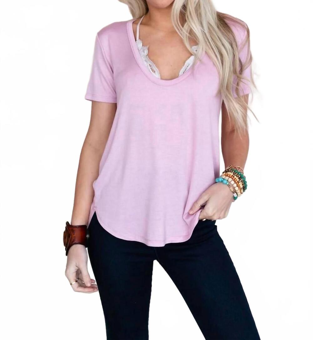 NEW THREE BIRD NEST scoop neck bralette tee in pink